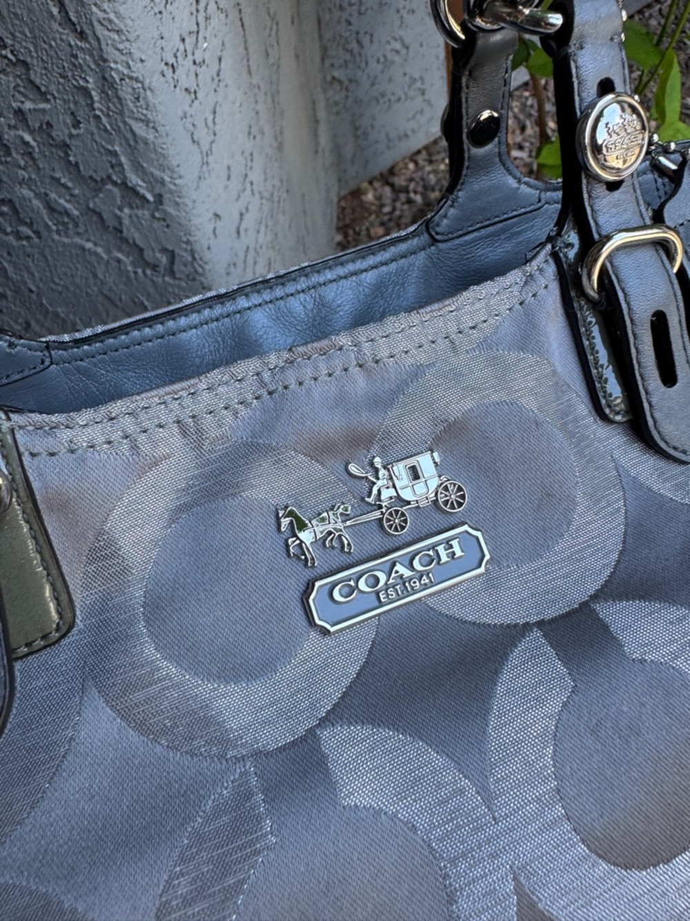 Coach Mis Op Art Lurex Monogram Canvas Shoulder Bag - Picture 3 of 16